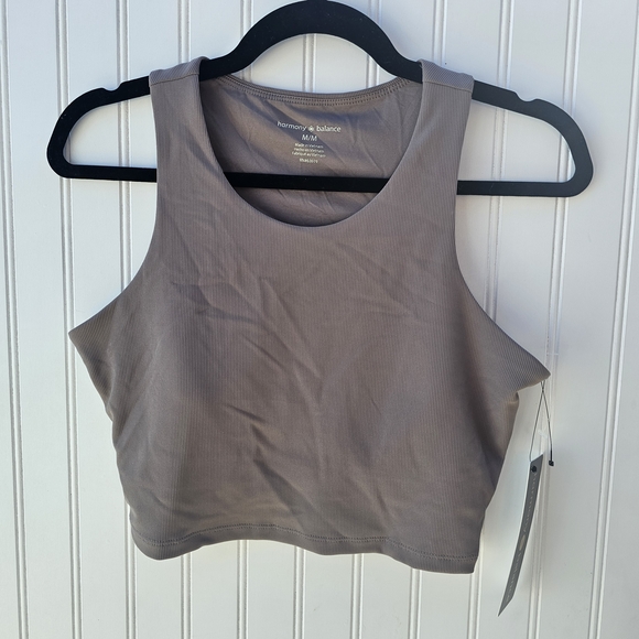 Women's Taupe Crop Top - Picture 2 of 4